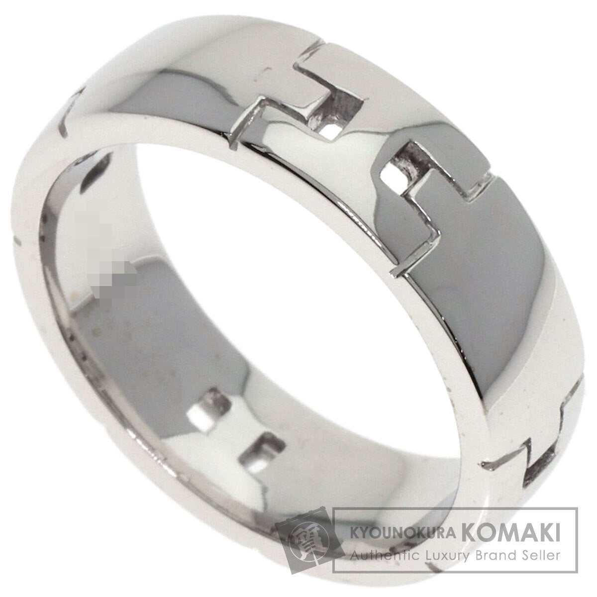 HERMES Hercules # 50 Ring K18 White Gold Ladies [Used]