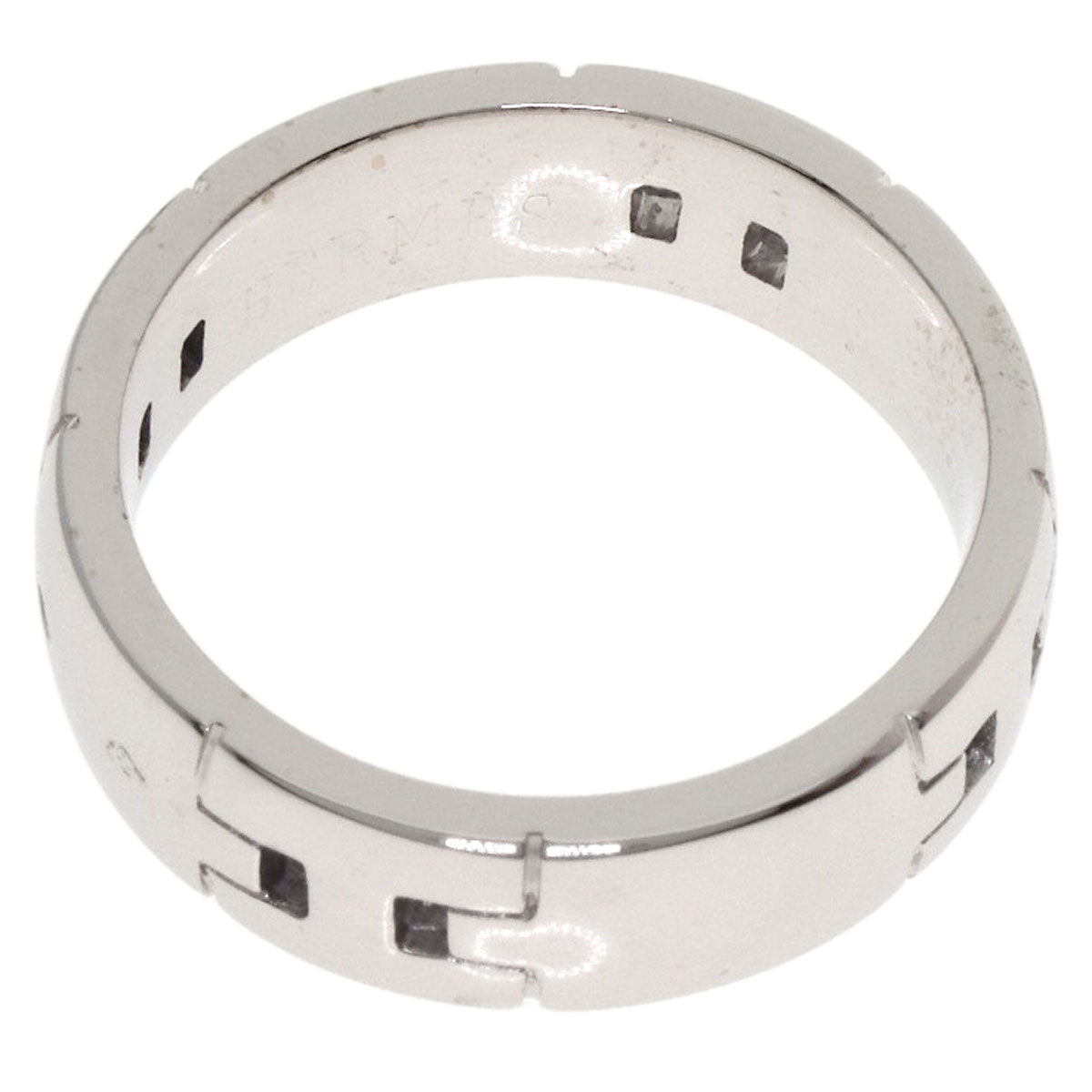 HERMES Hercules # 50 Ring K18 White Gold Ladies [Used]