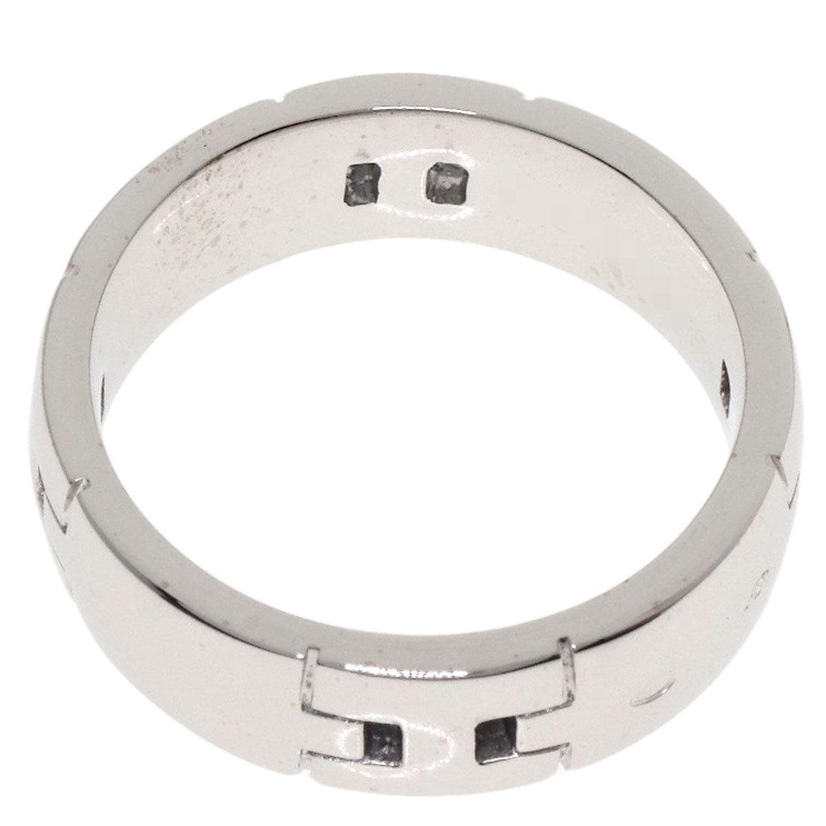 HERMES Hercules # 50 Ring K18 White Gold Ladies [Used]