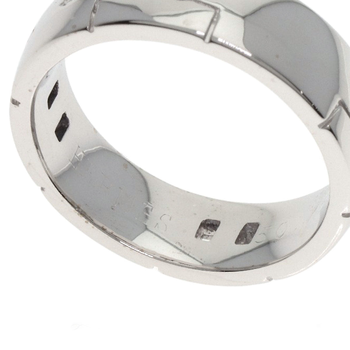 HERMES Hercules # 50 Ring K18 White Gold Ladies [Used]
