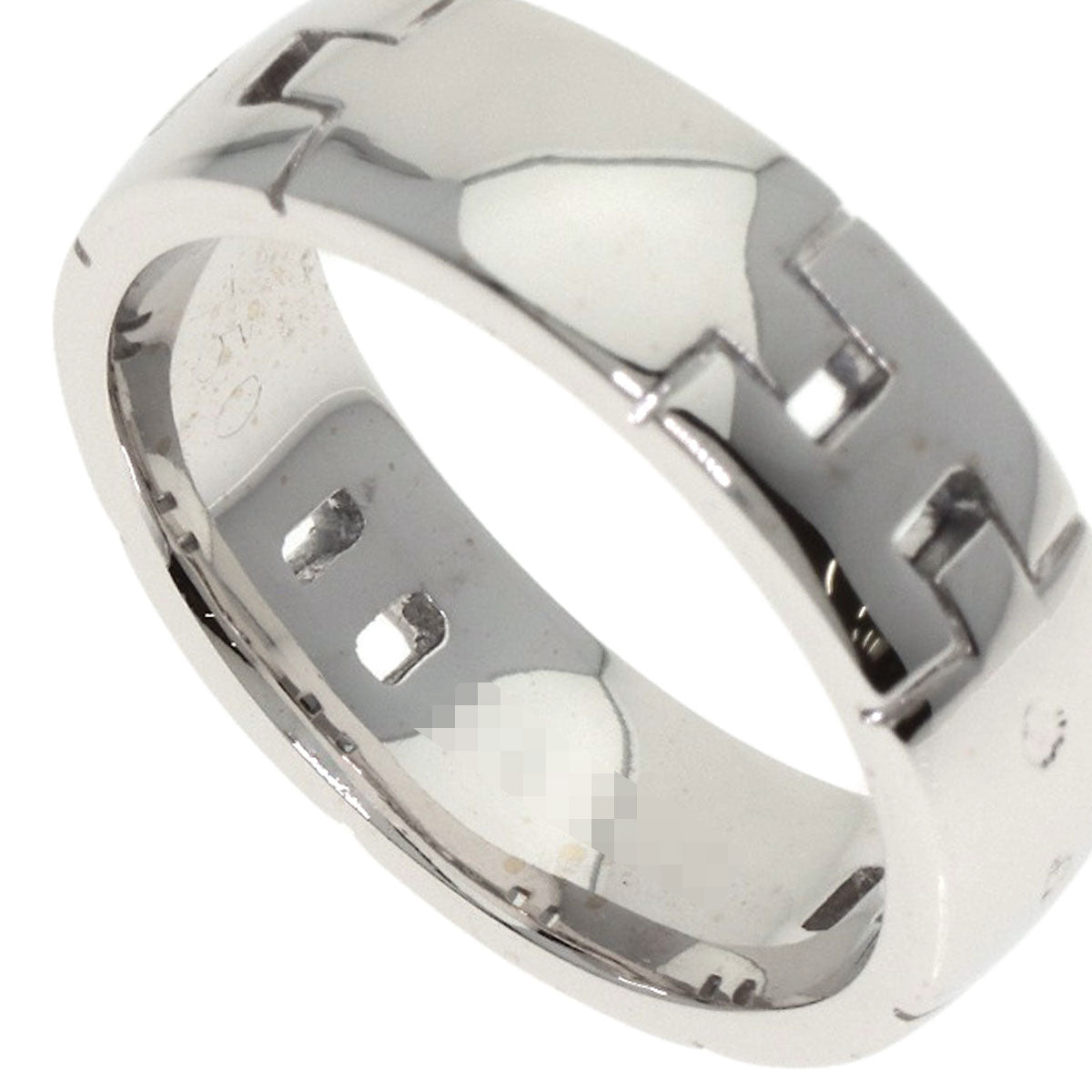 HERMES Hercules # 50 Ring K18 White Gold Ladies [Used]