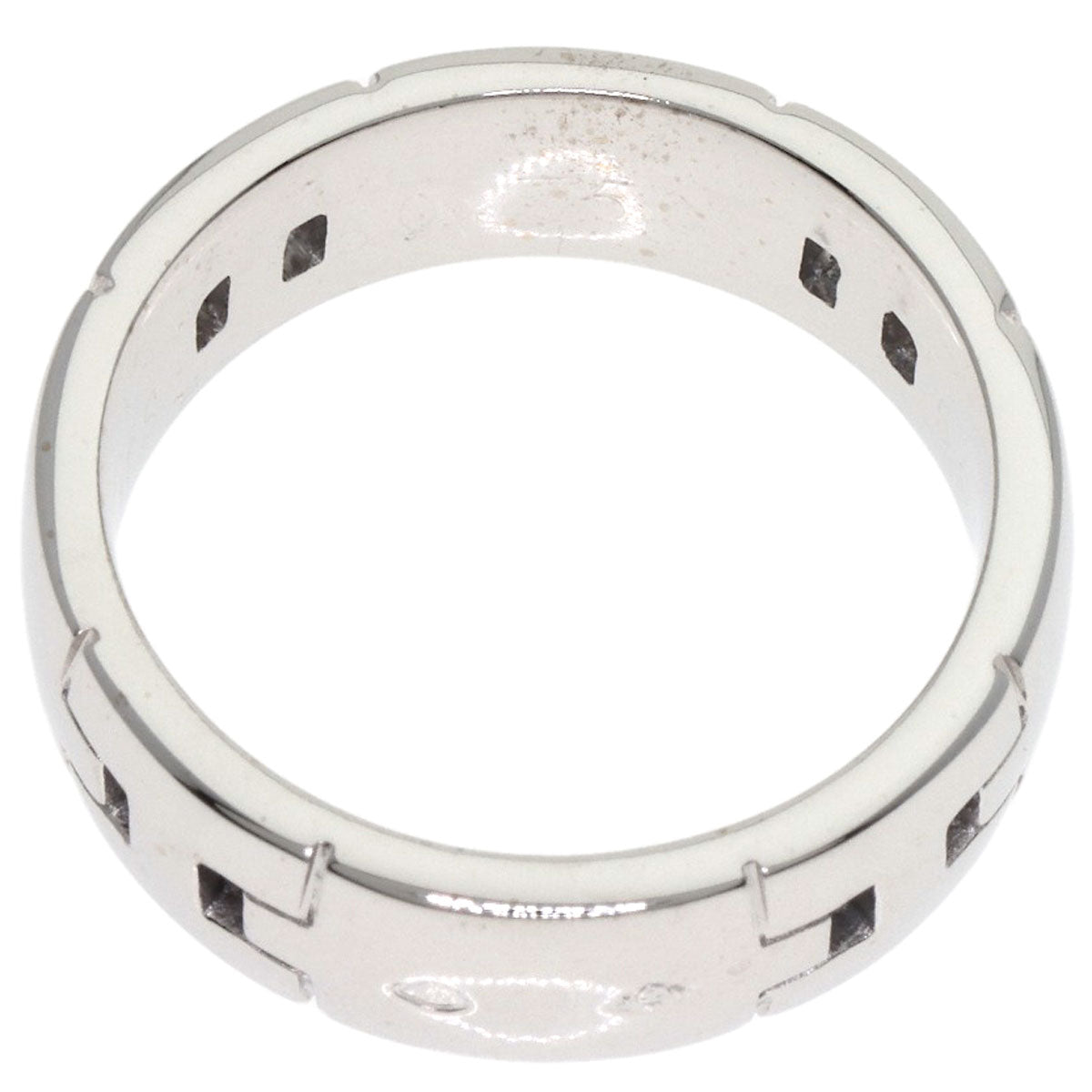 HERMES Hercules # 50 Ring K18 White Gold Ladies [Used]