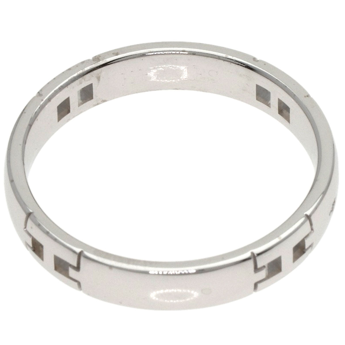 HERMES Hercules Wrestling #56 Ring K18 White Gold Ladies [Used]