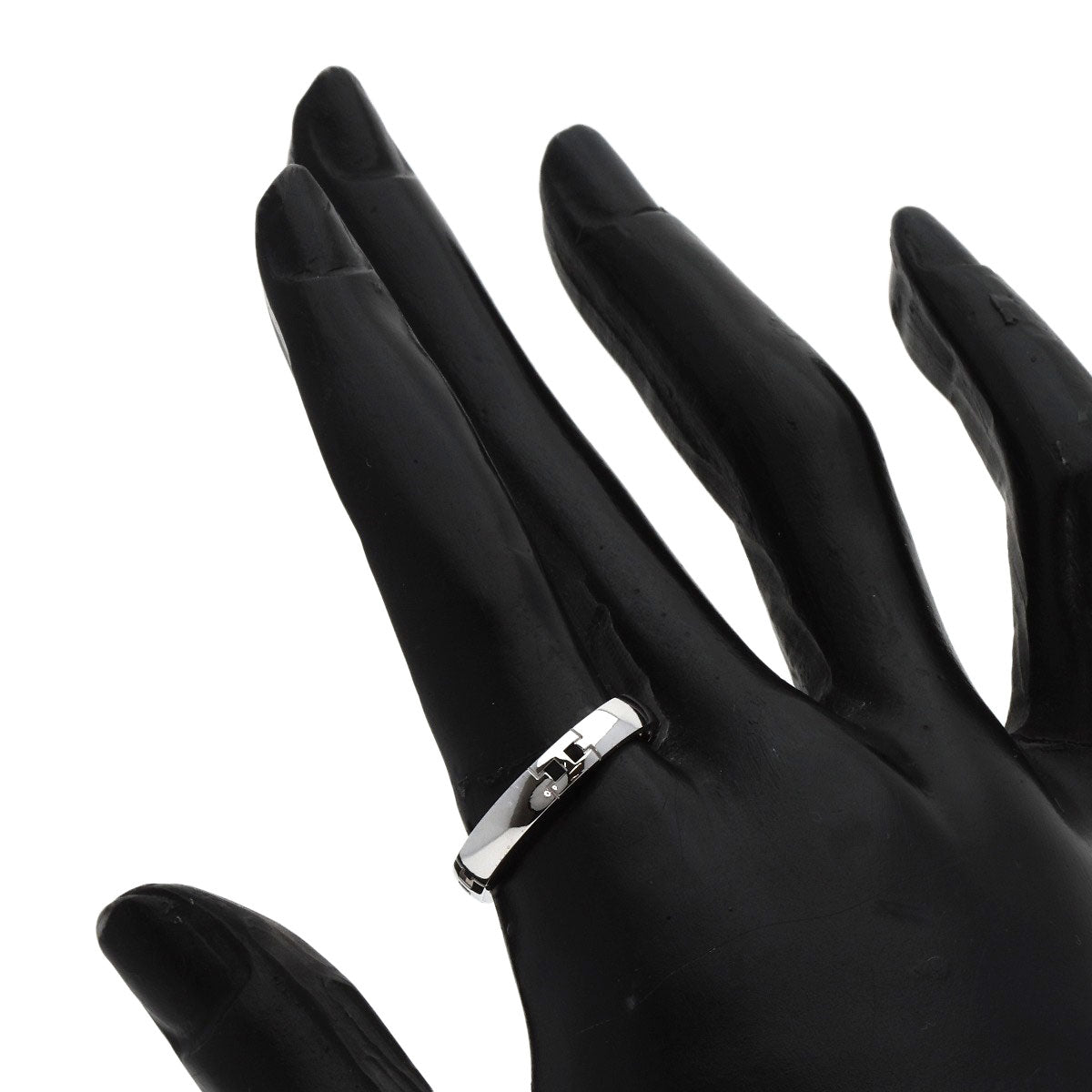 HERMES Hercules Wrestling #56 Ring K18 White Gold Ladies [Used]