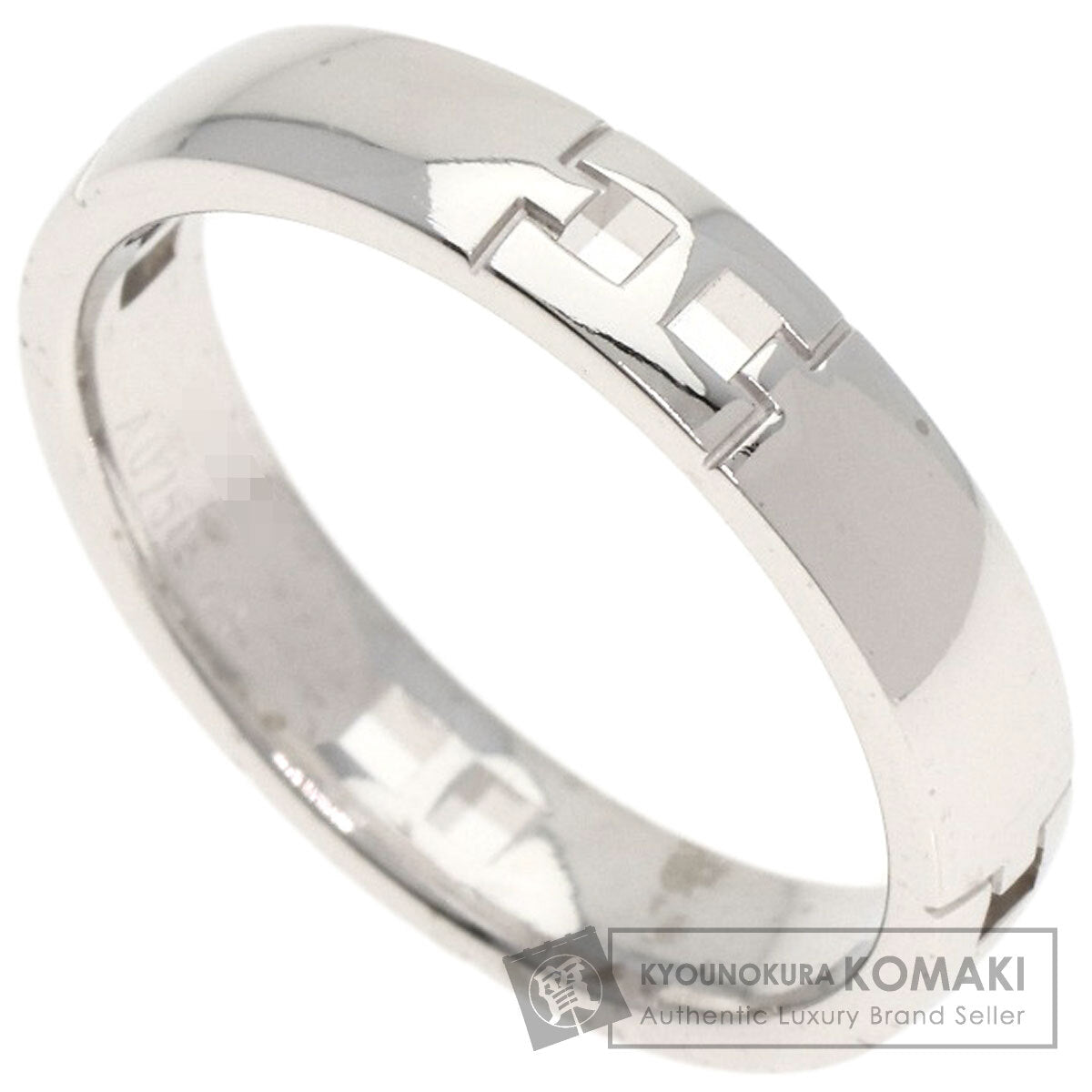 HERMES Hercules Wrestling #48 Ring K18 White Gold Ladies [Used]