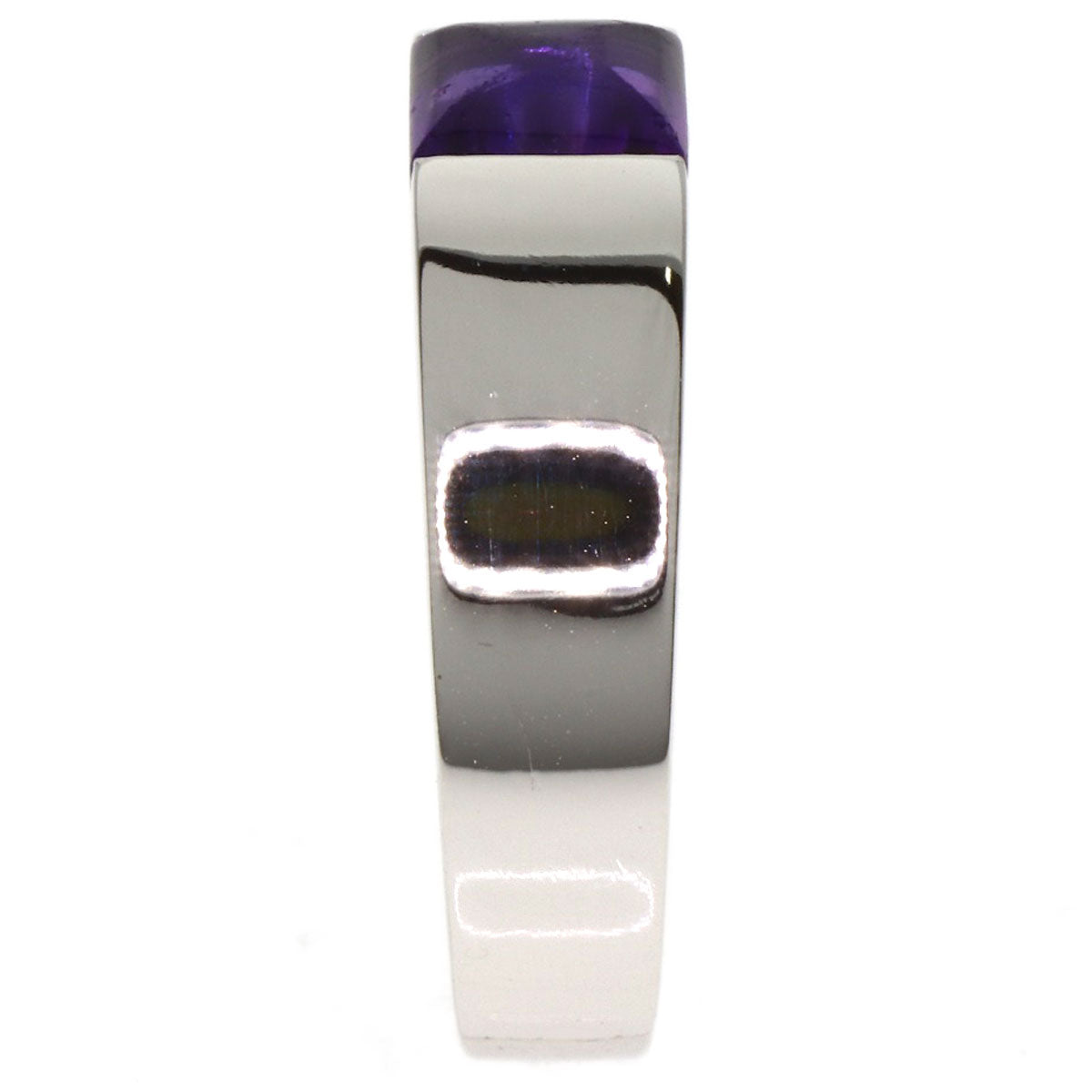 CARTIER Tank Amethyst #51 Ring K18 White Gold Ladies [Used]