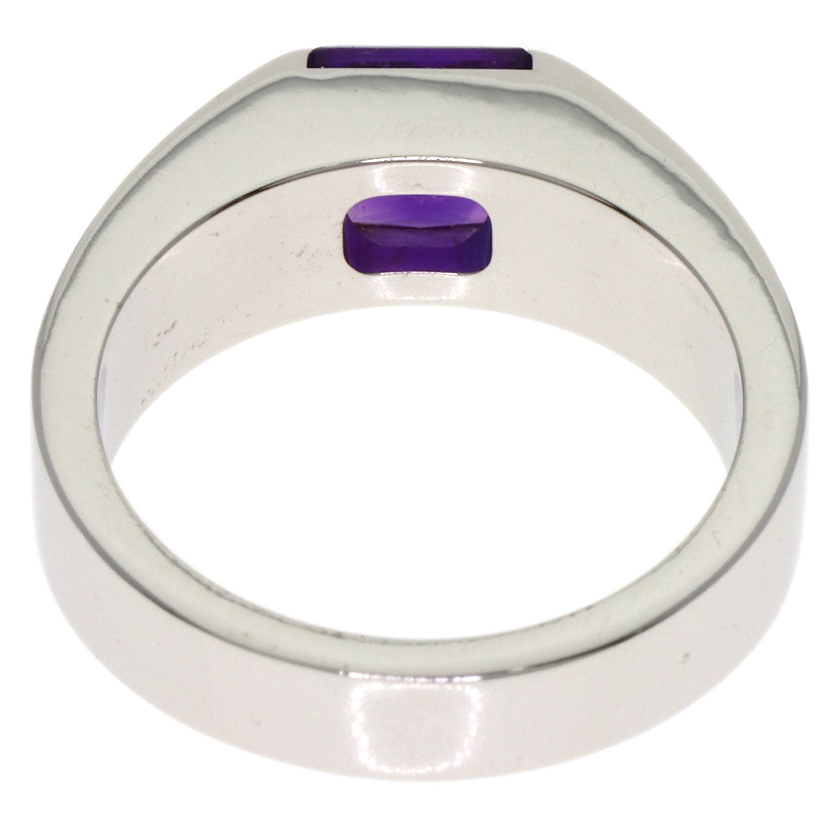 CARTIER Tank Amethyst #51 Ring K18 White Gold Ladies [Used]