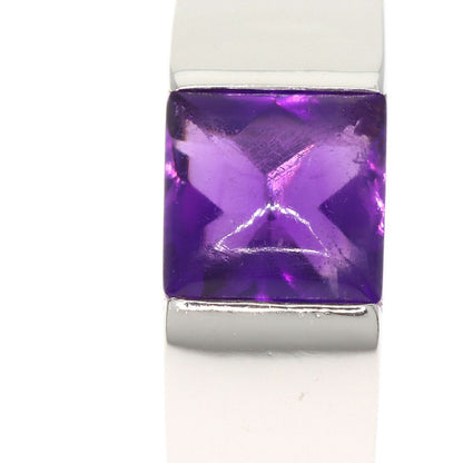 CARTIER Tank Amethyst #51 Ring K18 White Gold Ladies [Used]