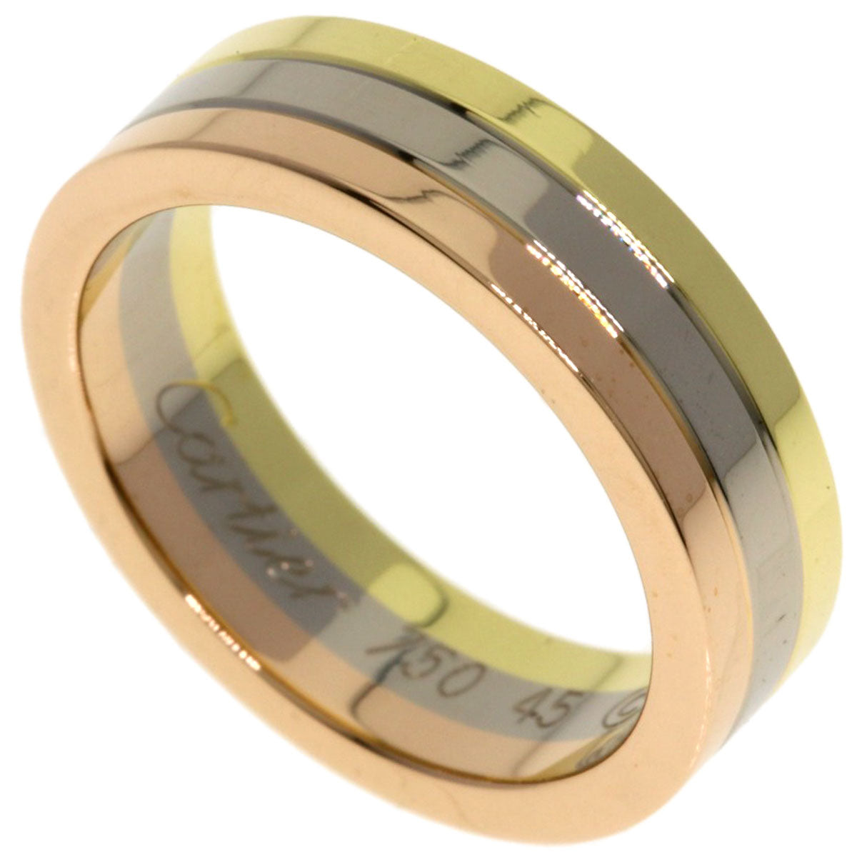 CARTIER Three Color #45 Ring K18 Yellow Gold K18 White GoldLadies [Used]