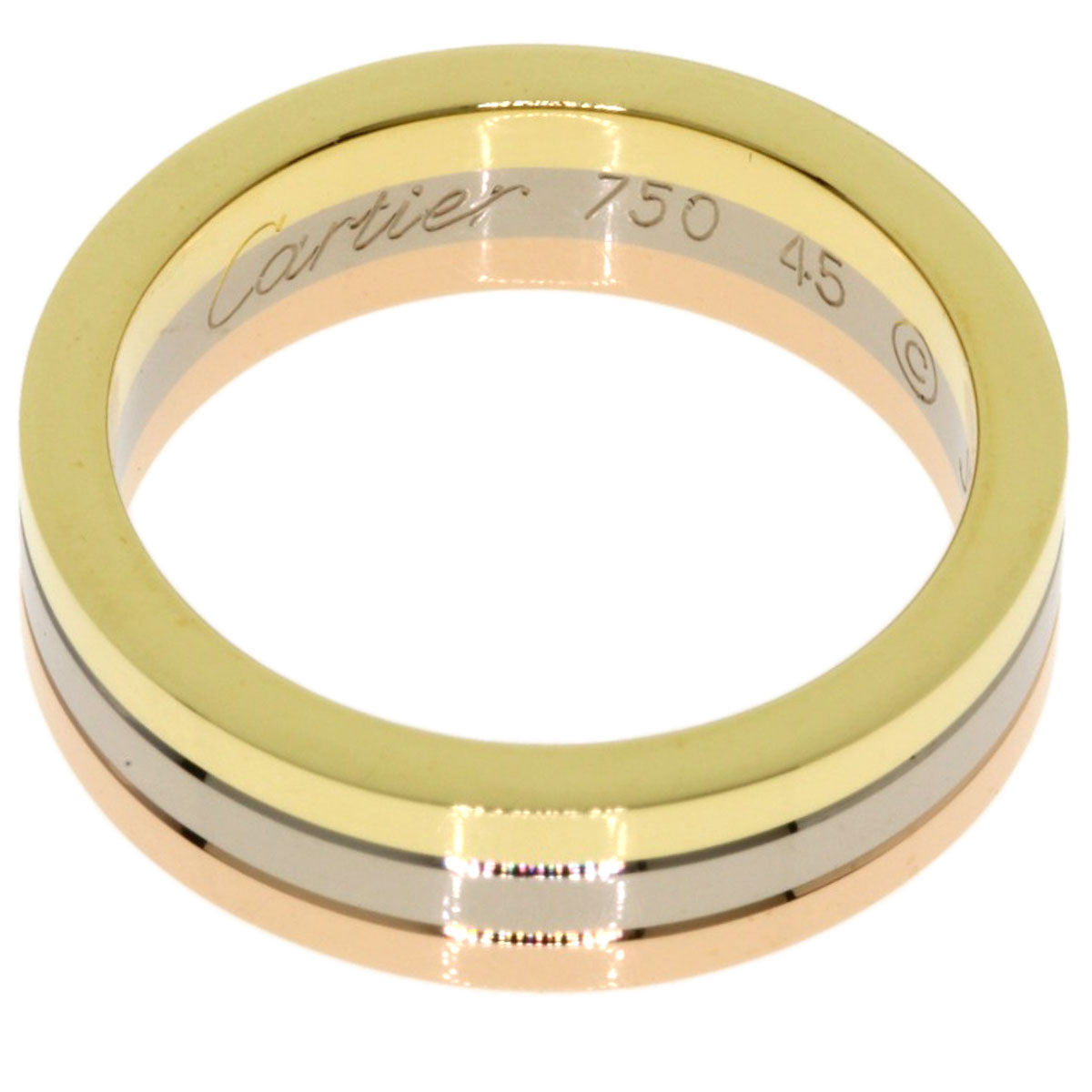 CARTIER Three Color #45 Ring K18 Yellow Gold K18 White GoldLadies [Used]