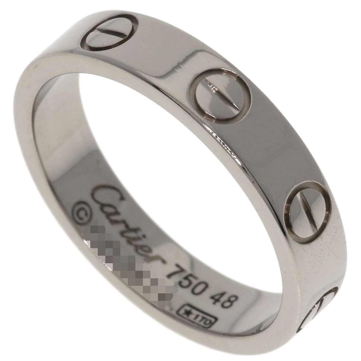 CARTIER mini love ring #48 Ring K18 White Gold Ladies [Used]