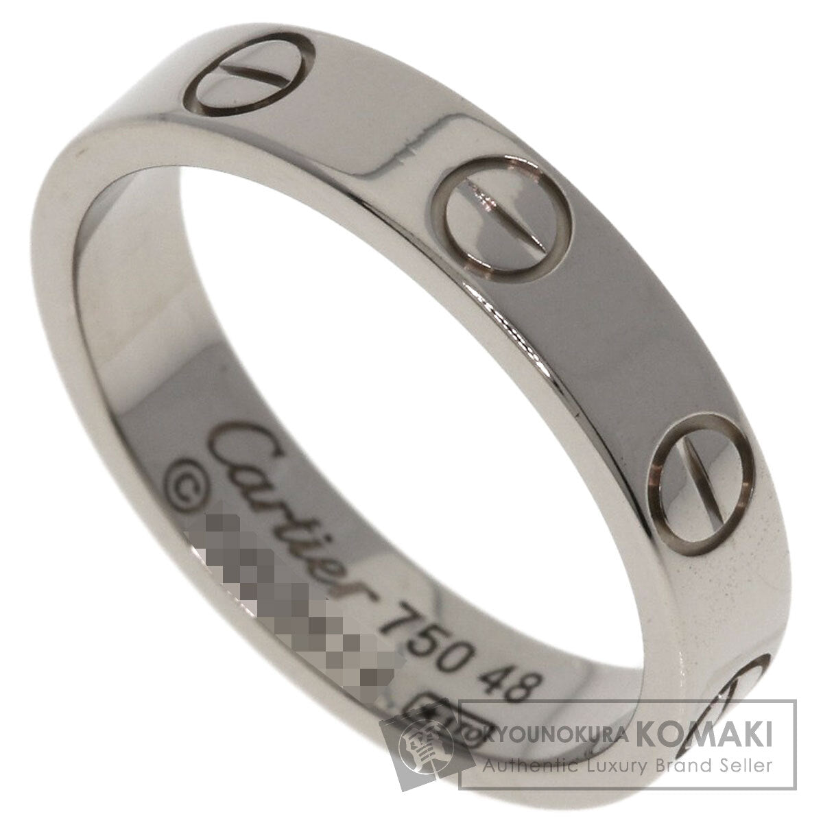 CARTIER mini love ring #48 Ring K18 White Gold Ladies [Used]