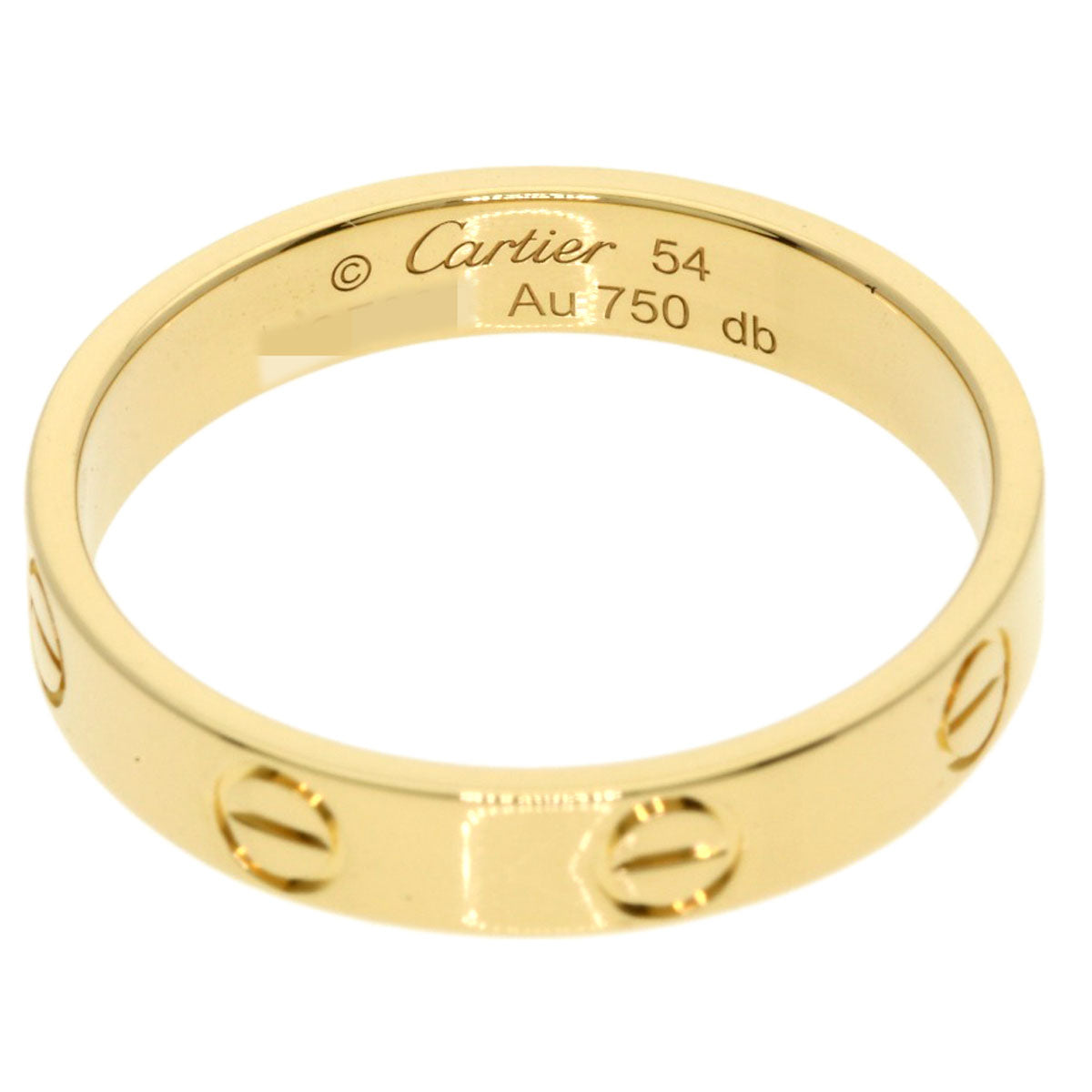 CARTIER mini love ring #54 Ring K18 Yellow Gold Ladies [Used]