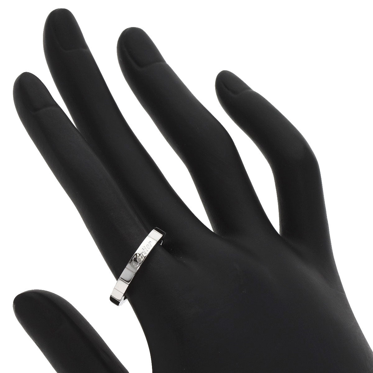 CARTIER Laniere # 54 Ring K18 White Gold Ladies [Used]