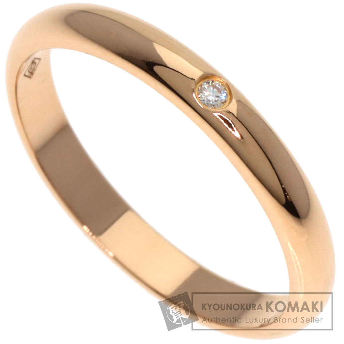 CARTIER Wedding 1P Diamond #51 Ring K18 Pink Gold Ladies [Used]