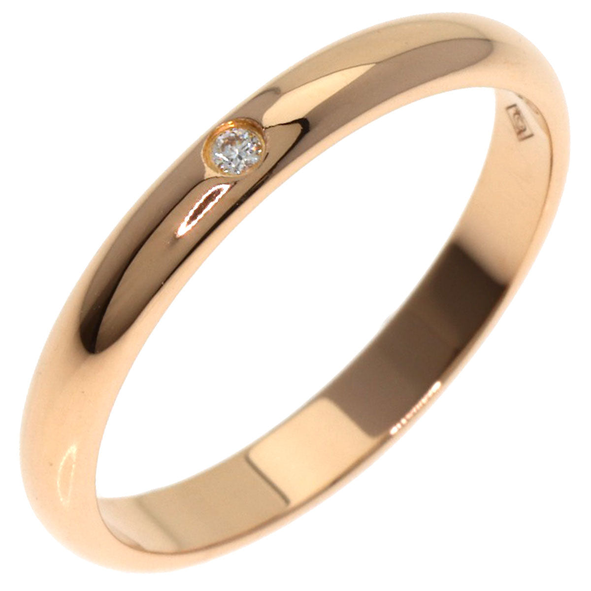 CARTIER Wedding 1P Diamond #51 Ring K18 Pink Gold Ladies [Used]