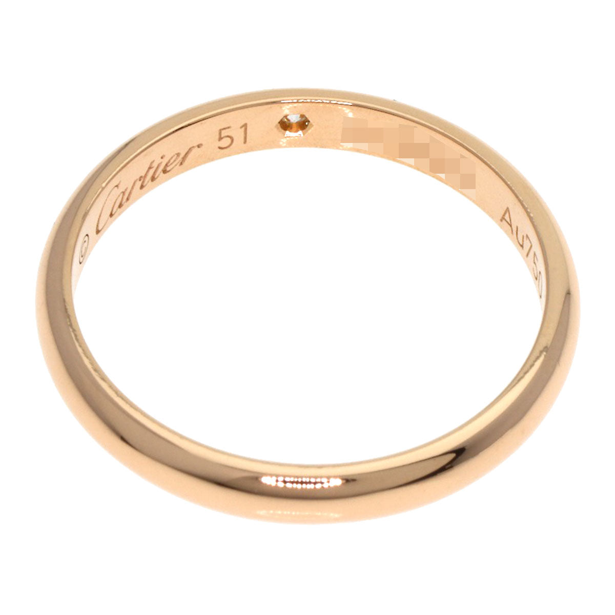 CARTIER Wedding 1P Diamond #51 Ring K18 Pink Gold Ladies [Used]
