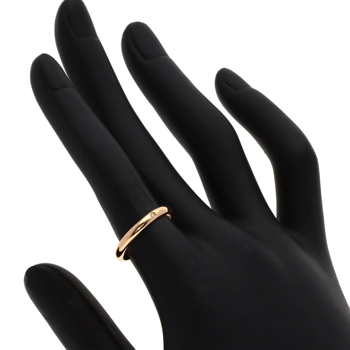 CARTIER Wedding 1P Diamond #51 Ring K18 Pink Gold Ladies [Used]