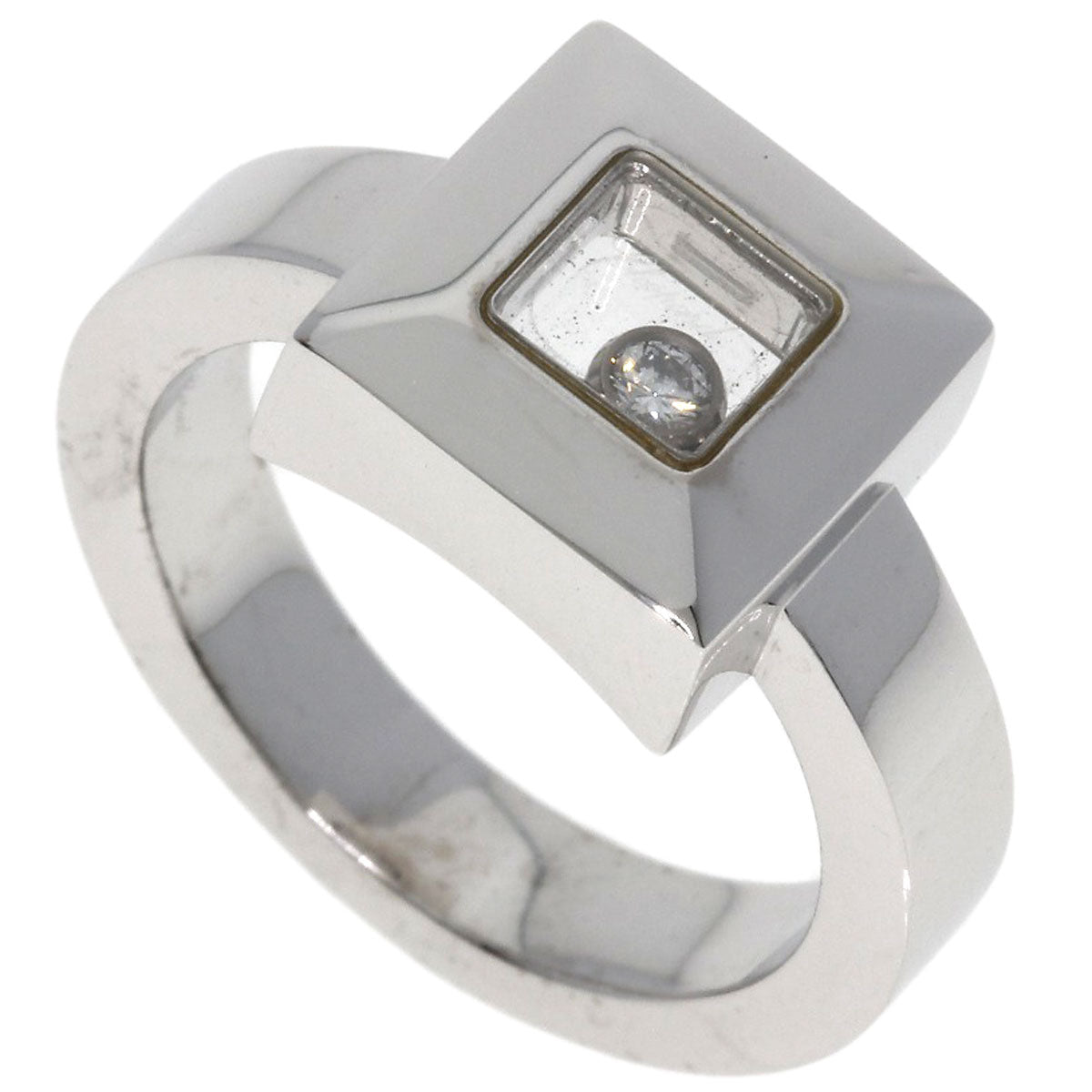 Chopard Happy Diamond Square Ring K18 White Gold Ladies [Used]