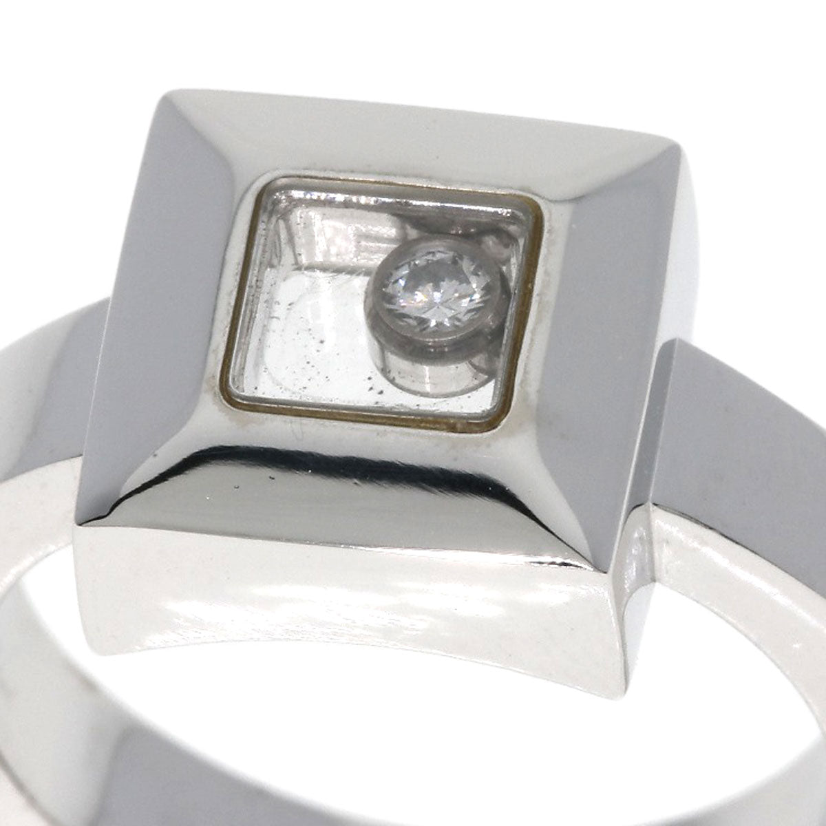 Chopard Happy Diamond Square Ring K18 White Gold Ladies [Used]