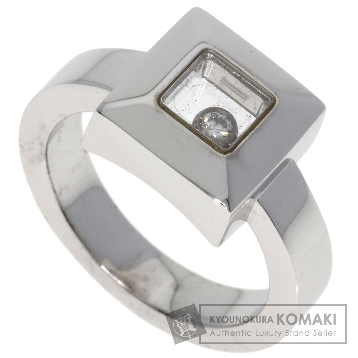 Chopard Happy Diamond Square Ring K18 White Gold Ladies [Used]