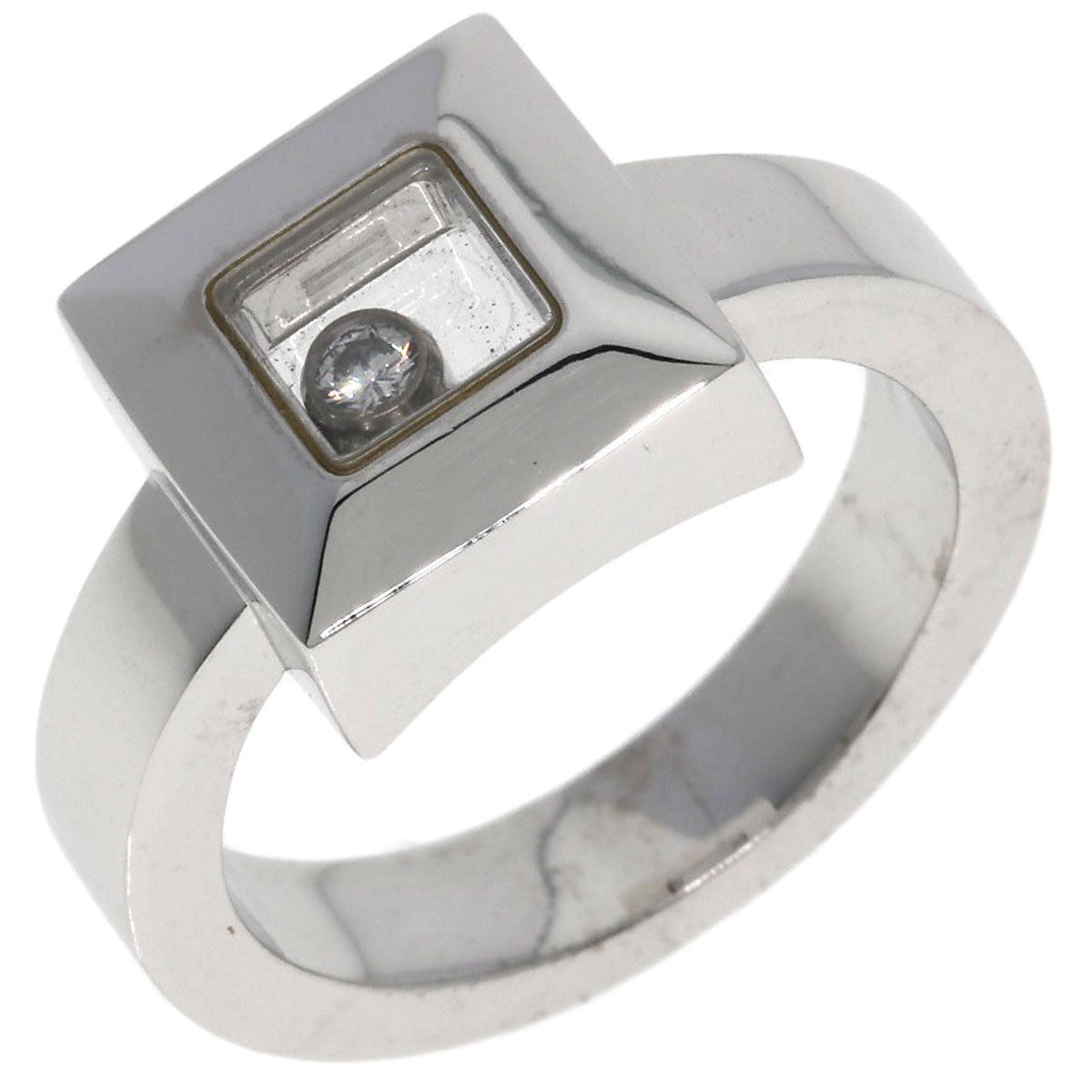 Chopard Happy Diamond Square Ring K18 White Gold Ladies [Used]