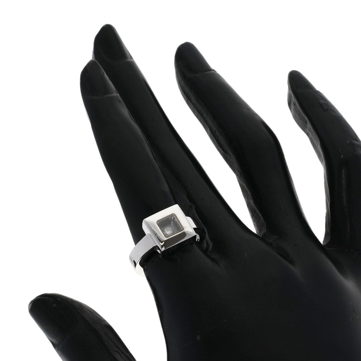 Chopard Happy Diamond Square Ring K18 White Gold Ladies [Used]