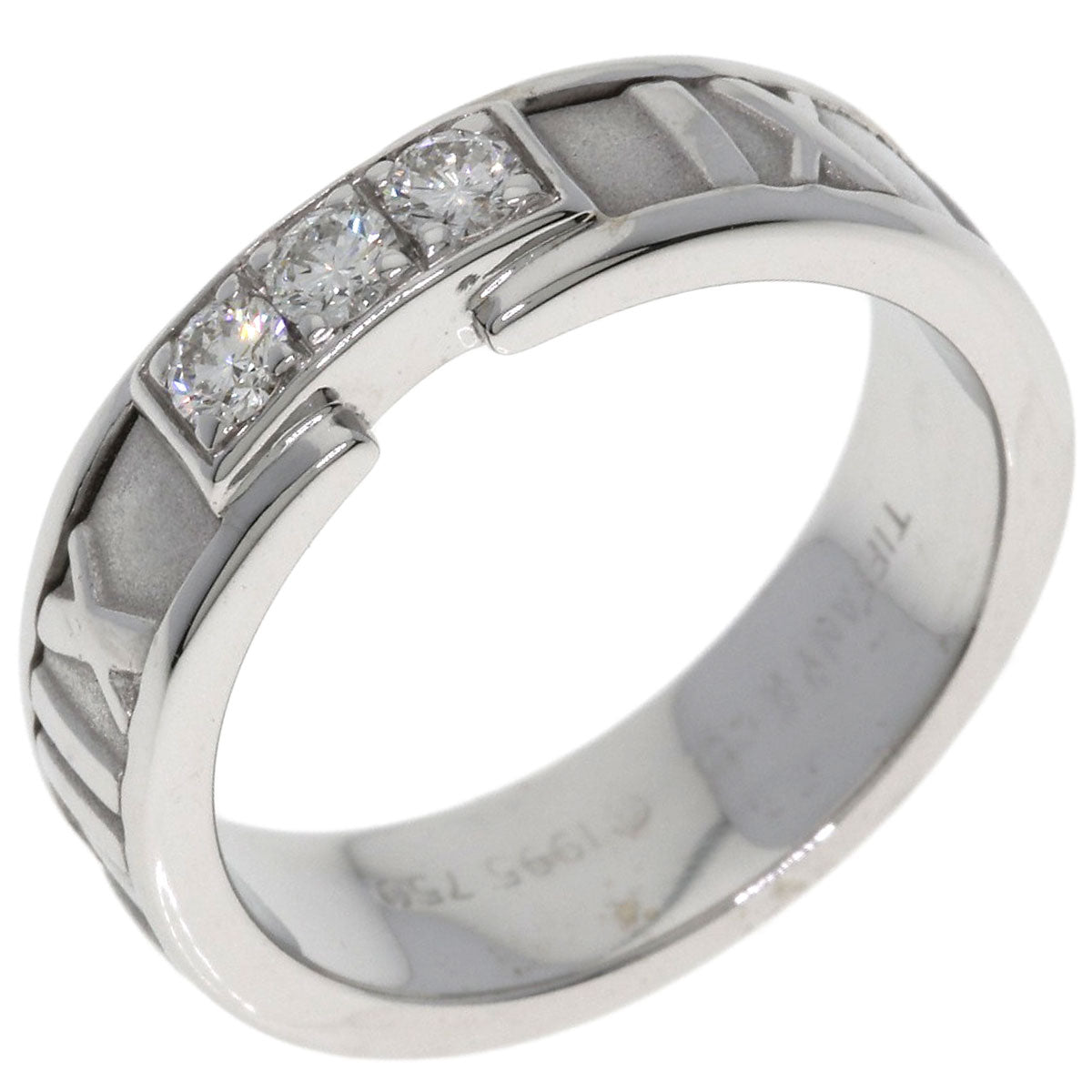 TIFFANY&Co. Atlas 3P Diamond Ring K18 White Gold Ladies [Used]