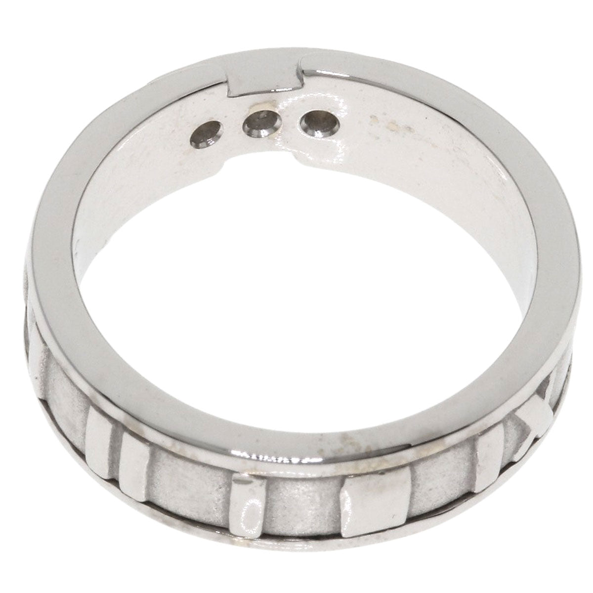 TIFFANY&Co. Atlas 3P Diamond Ring K18 White Gold Ladies [Used]