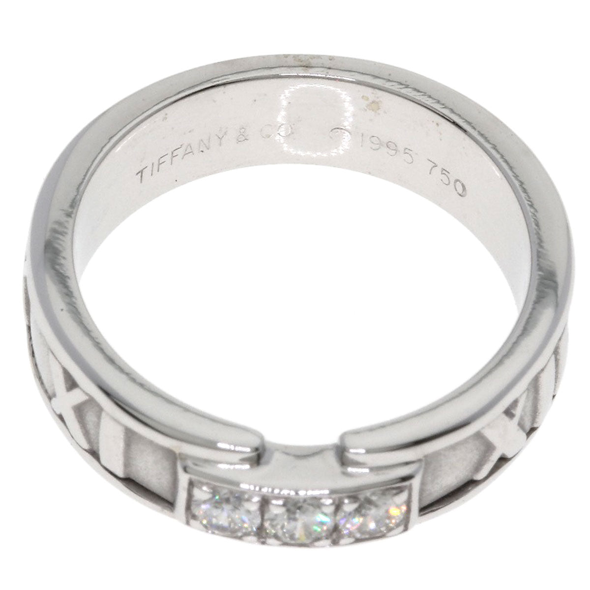 TIFFANY&Co. Atlas 3P Diamond Ring K18 White Gold Ladies [Used]