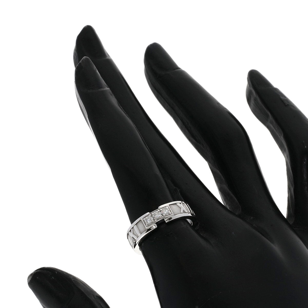TIFFANY&Co. Atlas 3P Diamond Ring K18 White Gold Ladies [Used]
