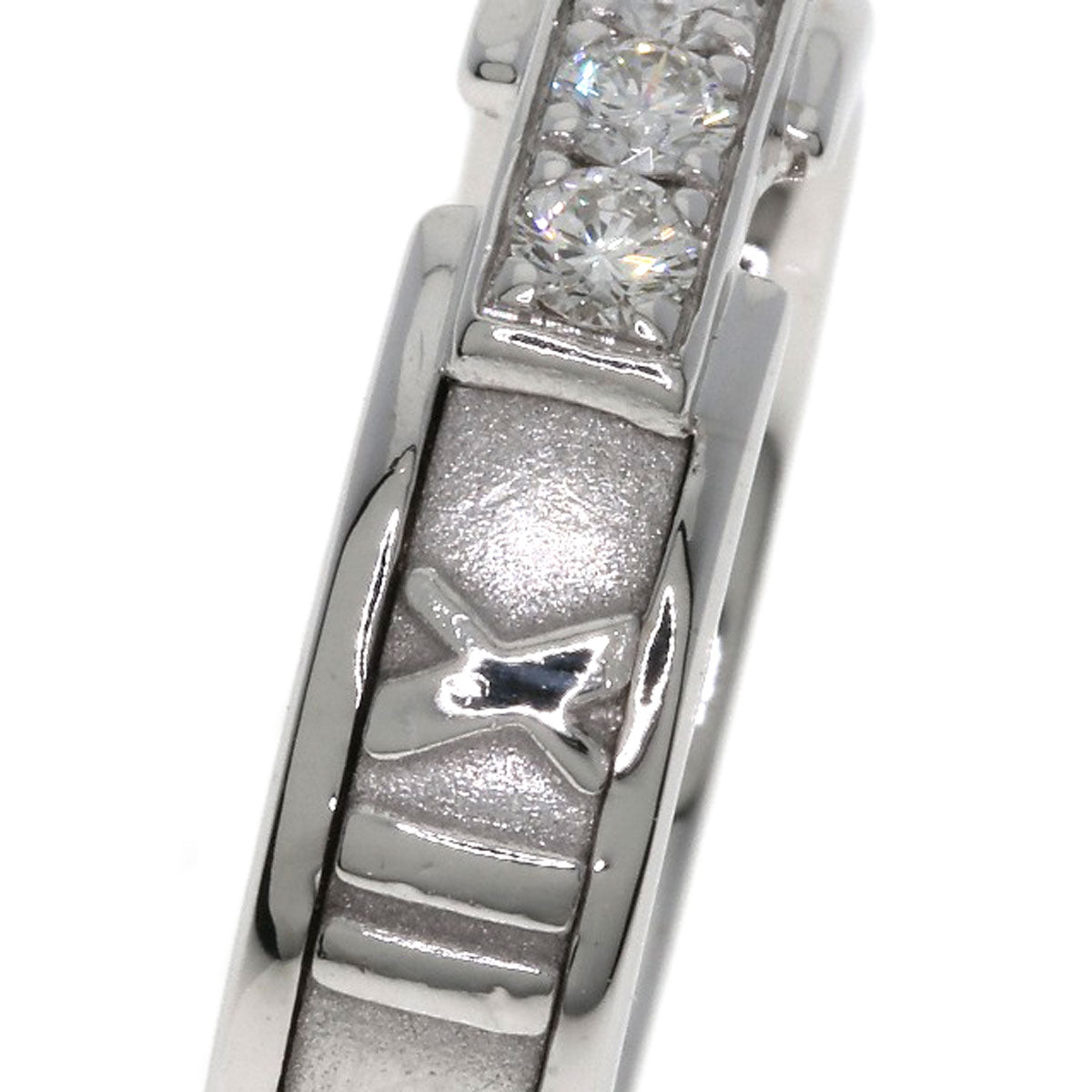 TIFFANY&Co. Atlas 3P Diamond Ring K18 White Gold Ladies [Used]