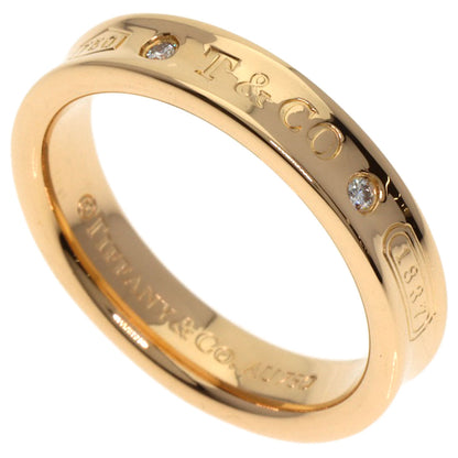 TIFFANY&Co. 1837 Narrow 2P Diamond Ring K18 Pink Gold Ladies [Used]