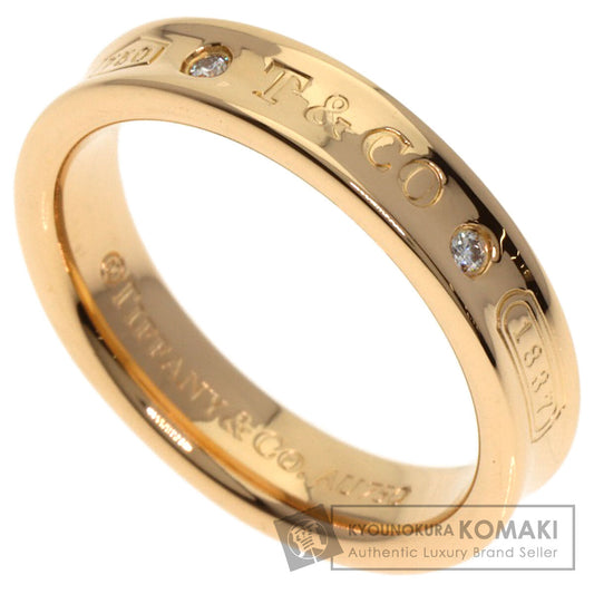 TIFFANY&Co. 1837 Narrow 2P Diamond Ring K18 Pink Gold Ladies [Used]