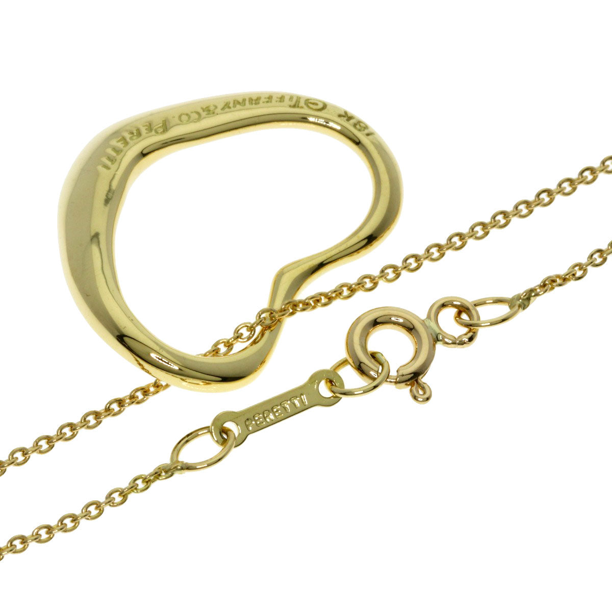 TIFFANY&Co. Open heart Necklace K18 Yellow Gold Ladies [Used]