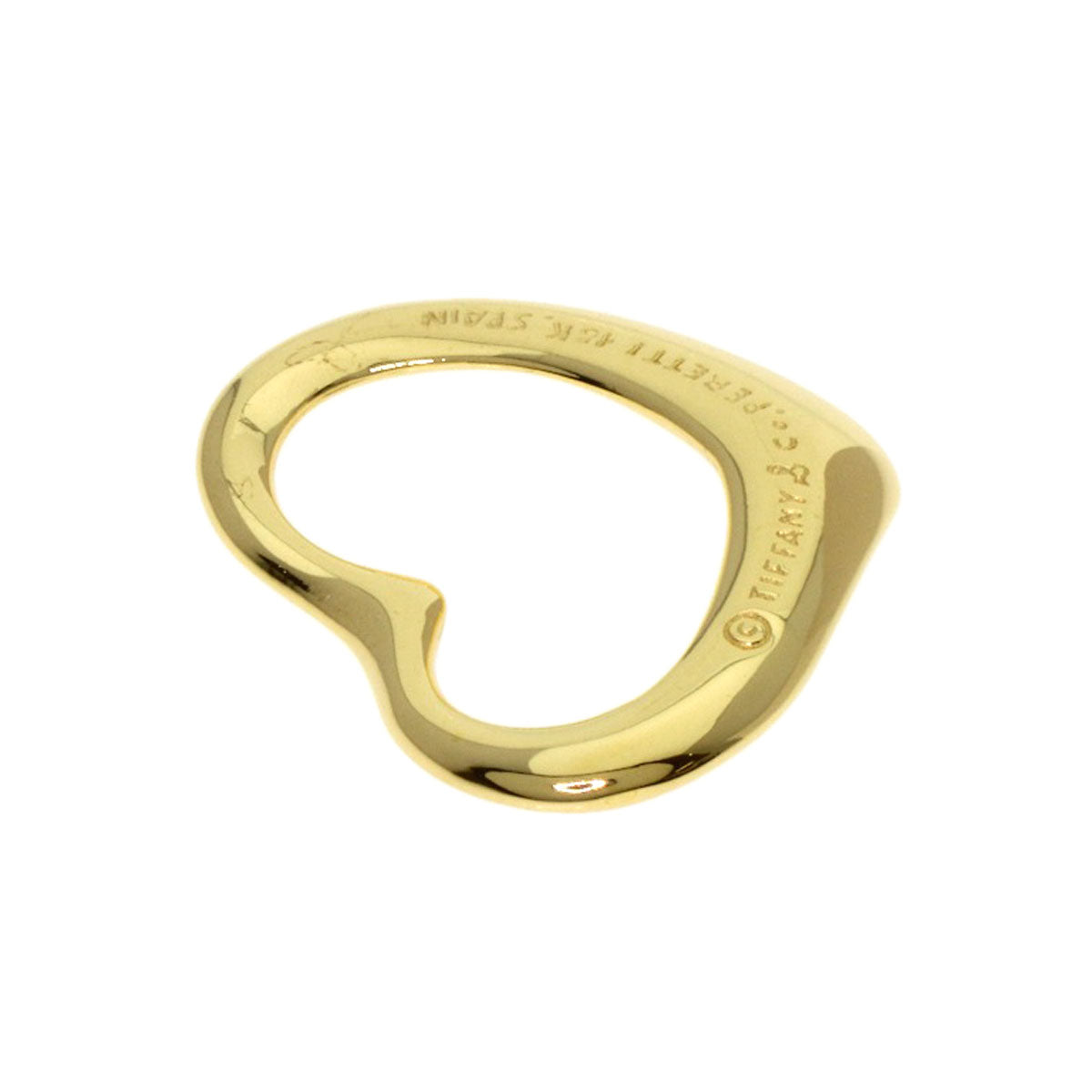 TIFFANY&Co. Open heart Pendant top K18 Yellow Gold Ladies [Used]