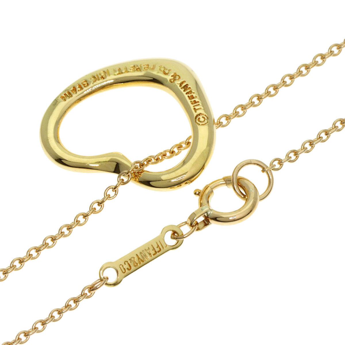 TIFFANY&Co. Open heart Necklace K18 Yellow Gold Ladies [Used]
