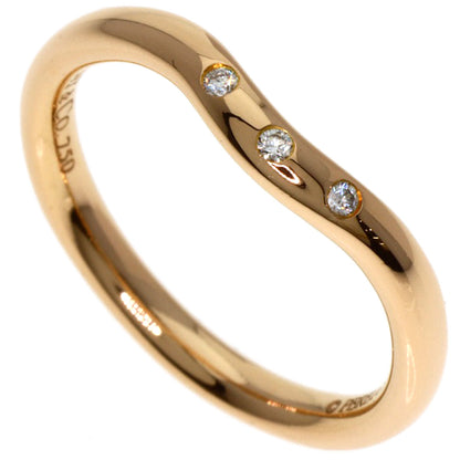 TIFFANY&Co. Curved Band 3P Diamond Ring K18 Pink Gold Ladies [Used]