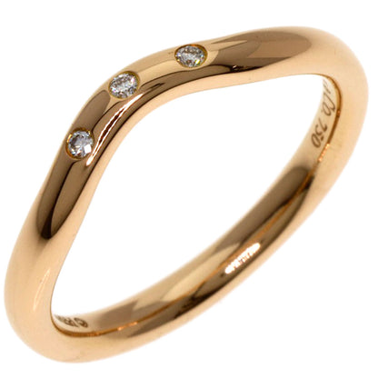 TIFFANY&Co. Curved Band 3P Diamond Ring K18 Pink Gold Ladies [Used]