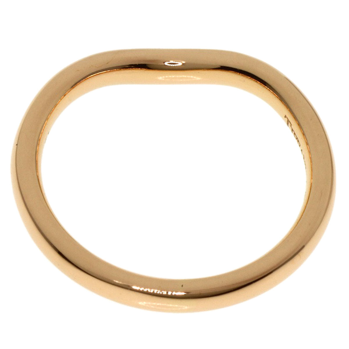 TIFFANY&Co. Curved Band 3P Diamond Ring K18 Pink Gold Ladies [Used]