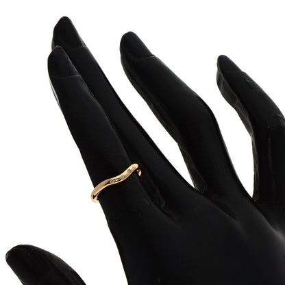 TIFFANY&Co. Curved Band 3P Diamond Ring K18 Pink Gold Ladies [Used]