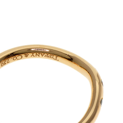 TIFFANY&Co. Curved Band 3P Diamond Ring K18 Pink Gold Ladies [Used]