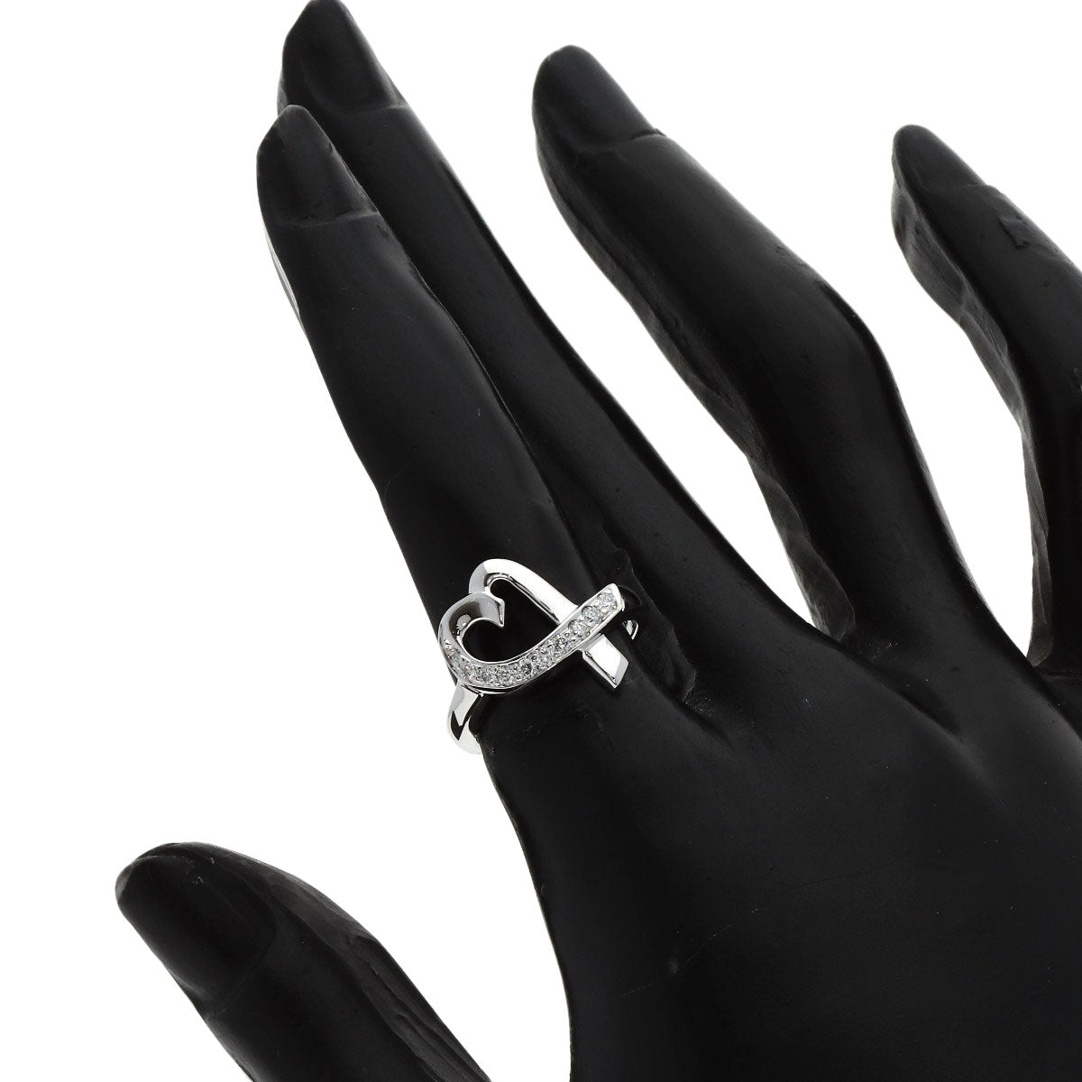 TIFFANY&Co. Loving Heart Diamond Ring K18 White Gold Ladies [Used]