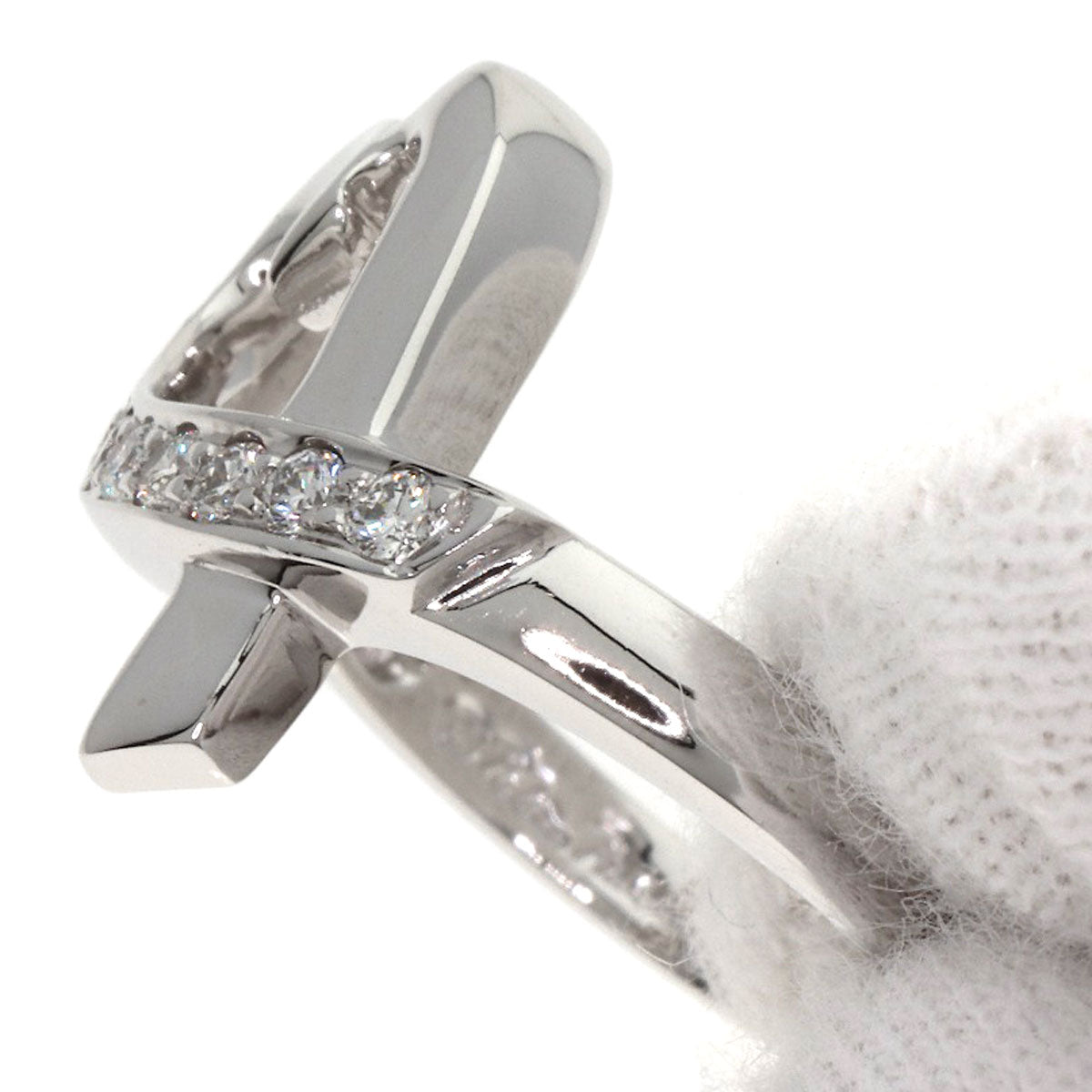 TIFFANY&Co. Loving Heart Diamond Ring K18 White Gold Ladies [Used]