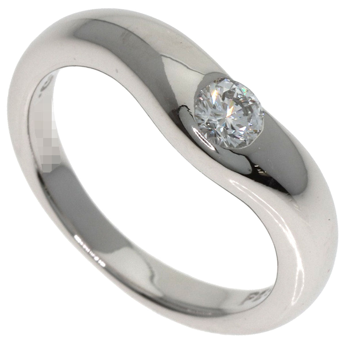 ティファニー エルサペレッティ カーブドバンド ダイヤモンド リング・指輪 プラチナPT950 レディース 【中古】【TIFFANY&Co.】