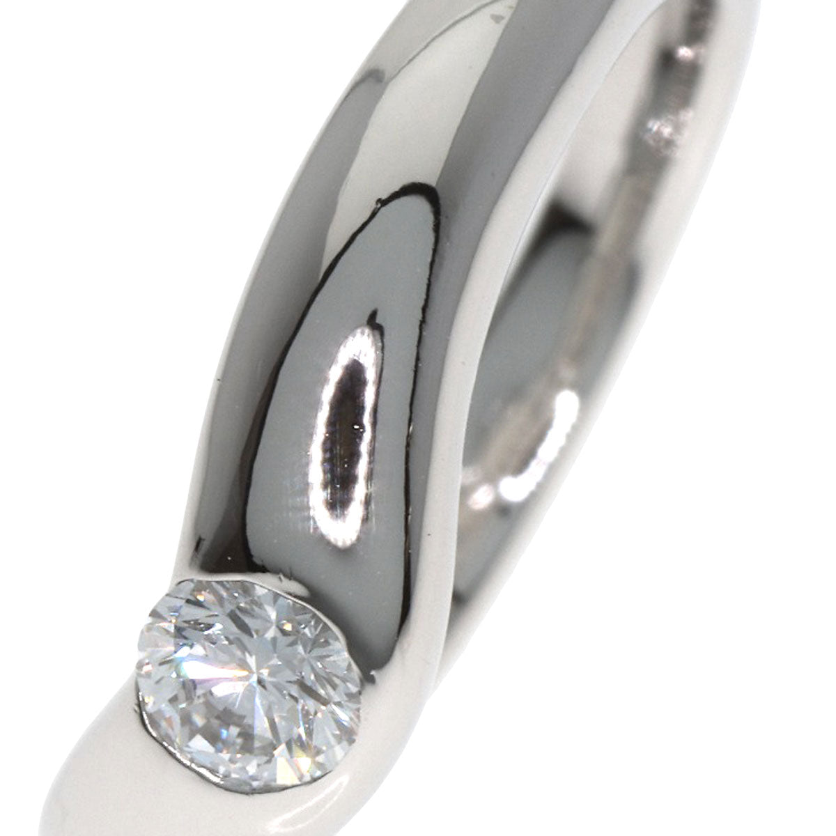 ティファニー エルサペレッティ カーブドバンド ダイヤモンド リング・指輪 プラチナPT950 レディース 【中古】【TIFFANY&Co.】