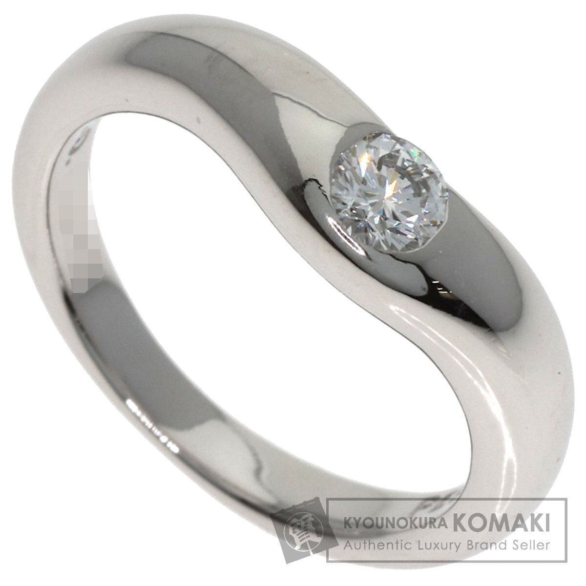 ティファニー エルサペレッティ カーブドバンド ダイヤモンド リング・指輪 プラチナPT950 レディース 【中古】【TIFFANY&Co.】