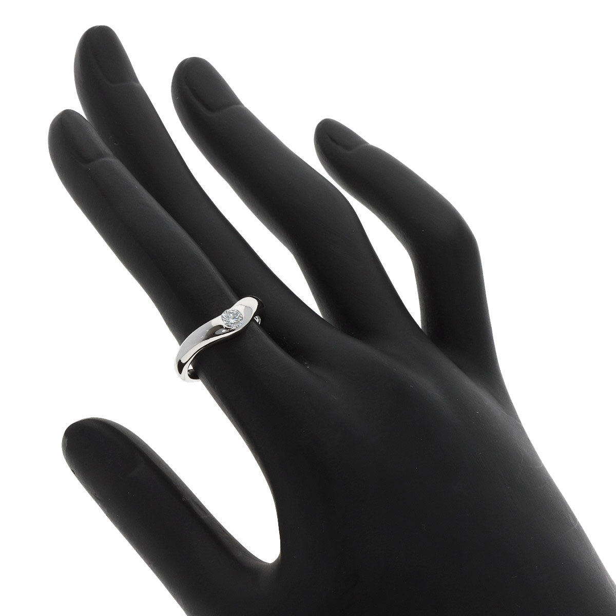 ティファニー エルサペレッティ カーブドバンド ダイヤモンド リング・指輪 プラチナPT950 レディース 【中古】【TIFFANY&Co.】