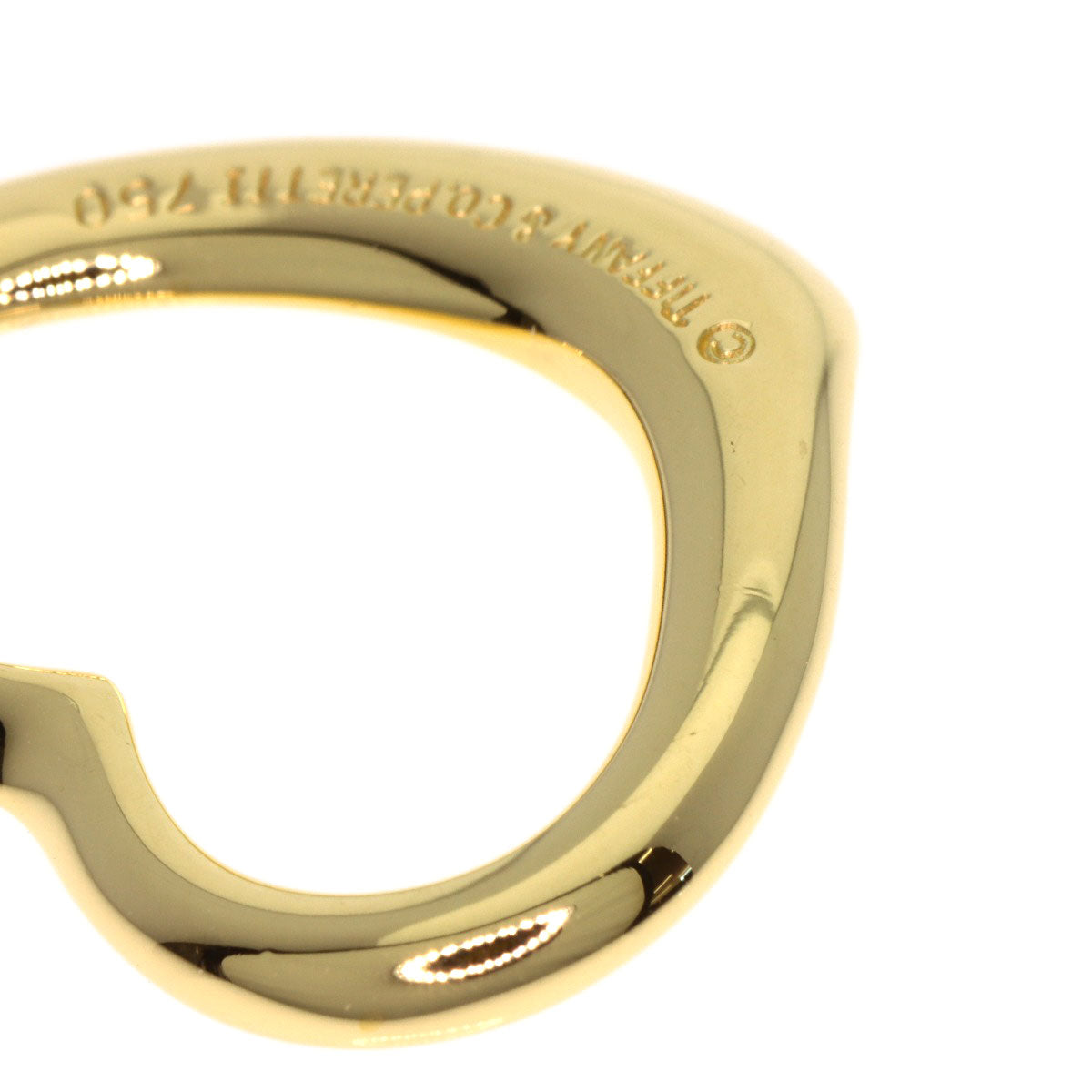 TIFFANY&Co. Open heart Pendant top K18 Yellow Gold Ladies [Used]