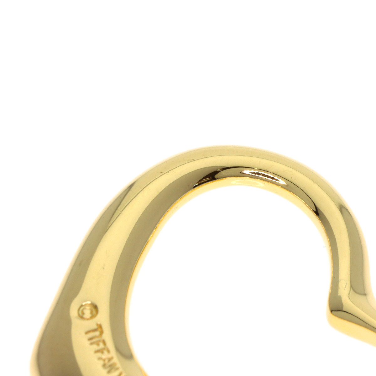 TIFFANY&Co. Open heart Pendant top K18 Yellow Gold Ladies [Used]